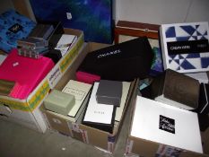 good lot of empty boxes, including Channel, Gucci, Jo Malone, plus jewellery boxes COLLECT ONLY