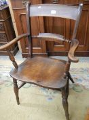 A mahogany slat back kitchen chair, COLLECT ONLY.