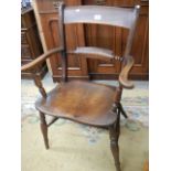 A mahogany slat back kitchen chair, COLLECT ONLY.