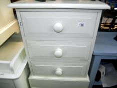 A 3 drawer bedside chest height 64cm, width 48cm, depth 39cm