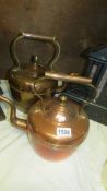 Two Victorian copper kettles.