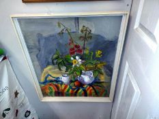 A still life painting on board signed Stella Coles (67.5cm x 57.5cm) COLLECT ONLY