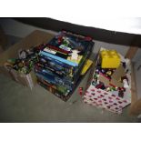 2 boxes of assorted Lego and quantity of empty boxes (unsure if boxes relate to Lego) includes