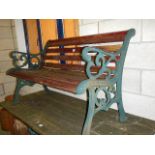 A metal and wood garden bench, COLLECT ONLY.