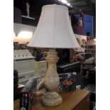 A large pottery table lamp, height of base 52cm, total height 79cm