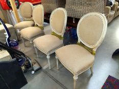 A set of 4 classical style balloon back dining chairs, COLLECT ONLY