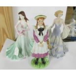 Three Coalport figurines:- Jayne, Sapphire and a schoolgirl.