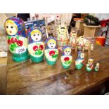 2 Russian nesting dolls, set of 7 and set of 5