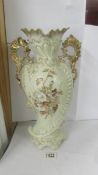 An Austrian hand painted porcelain vase, 40 cm.