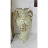 An Austrian hand painted porcelain vase, 40 cm.