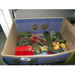 A collection of military diecast and quantity of play worn diecast including Corgi and Matchbox