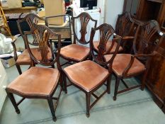 A set of 6 shield back 'wheat sheaf' dining chairs A/F, COLLECT ONLY