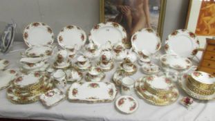 In excess of 90 piecesof Royal Albert Old Country Roses tea and dinner ware. COLLECT ONLY.