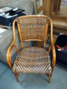 A bamboo and cane chair, COLLECT ONLY