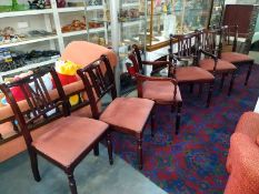A set of 6 darkwood dining chairs, COLLECT ONLY