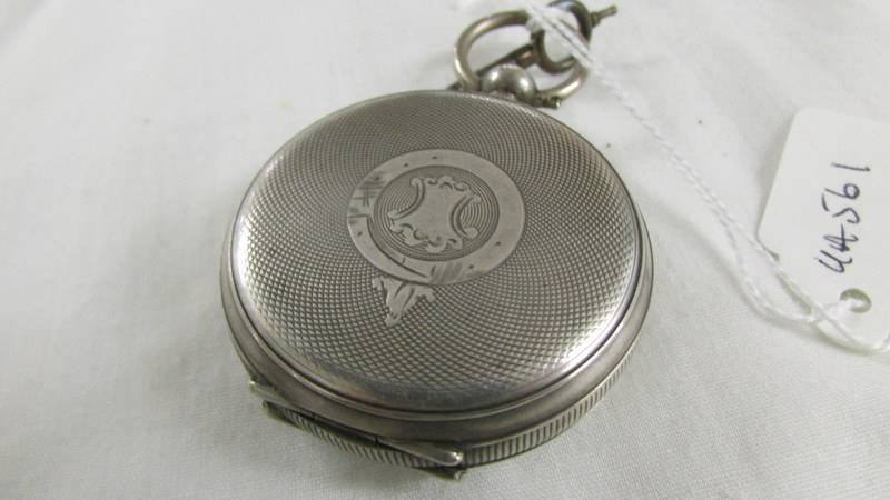 A silver pocket watch on stand (not working). - Image 3 of 3