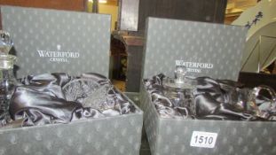 Two boxed sets of Waterford crystal items.