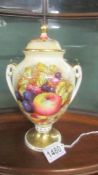 An Aynsley orchard gold twin handled urn.
