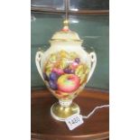 An Aynsley orchard gold twin handled urn.