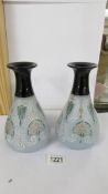 A pair of Lovatt's Langley leadglaze vases, 20 cm.