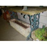 A metal and wood garden table, COLLECT ONLY