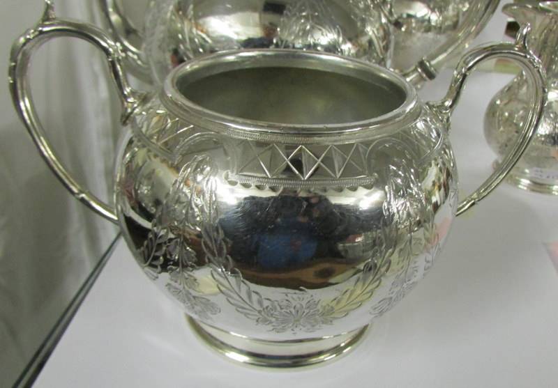 A good quality four piece silver plate tea set. - Image 5 of 5
