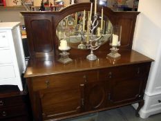 A large Edwardian mahogany mirror back sideboard (COLLECT ONLY)