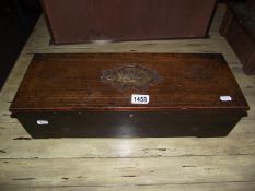 A Victorian musical box, 33cm barrel, missing winding handle, COLLECT ONLY