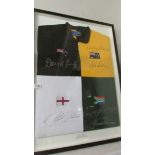 A framed limited edition shirt personally signed by the world cup winning captain's. COLLECT ONLY