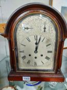 A mahogany bracket clock. COLLECT ONLY.