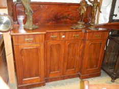 A Victorian mahogany break front sideboard in good condition, COLLECT ONLY.