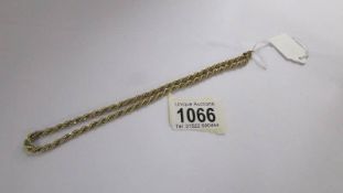 A 9ct gold rope twist necklace, 12 grams.