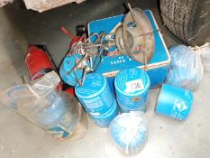 A large lot of camping Gaz bottles/cookers strippers & 2 fire extinguishers, COLLECT ONLY