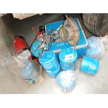 A large lot of camping Gaz bottles/cookers strippers & 2 fire extinguishers, COLLECT ONLY