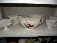 A selection of white pottery planters including Crown Devon, Wedgwood etc COLLECT ONLY