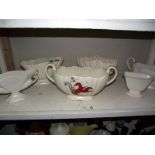 A selection of white pottery planters including Crown Devon, Wedgwood etc COLLECT ONLY