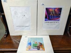 David Hockney (b.1937) Two poster prints, one 'a private view' Editions Graphiques Gallery London