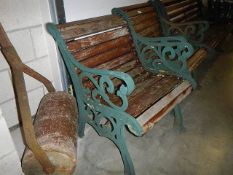 A pair of wood and metal garden chairs, COLLECT ONLY.