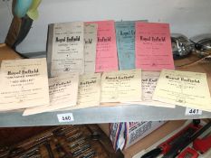 11 original 1950's/60's Royal Enfield, Crusader bullet meteor spare parts & instruction books,