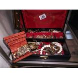 A jewellery box and costume jewellery