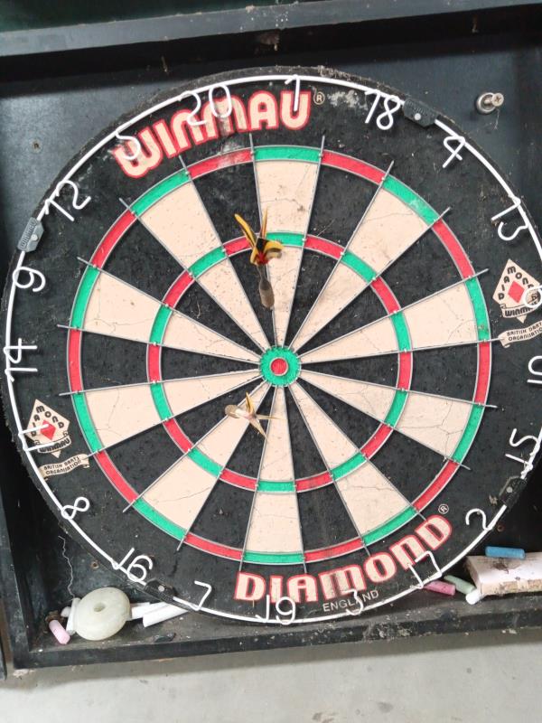 A fine quality cased Winmau Diamond dart board, COLLECT ONLY - Image 2 of 3