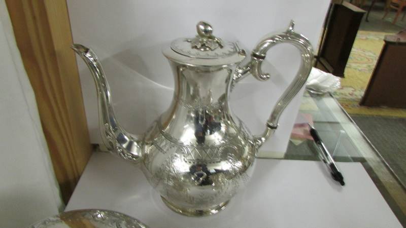 A good quality four piece silver plate tea set. - Image 3 of 5