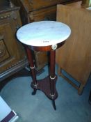 A marble top circular hall table. COLLECT ONLY.