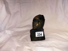 A vintage Indian head 'Carborundum Co Trafford Park, Manchester' advertising bust a/f made by