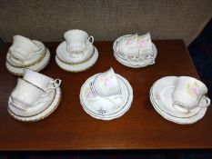 A selection of bone china cups and saucers, COLLECT ONLY