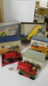 4 boxed Dinky: 561, 563, 571, 964, bulldozer, crane, heavy tractor & elevator loader original boxes.