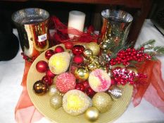 Christmas table centrepiece including candle holders COLLECT ONLY