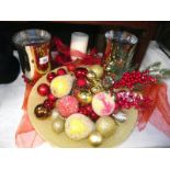 Christmas table centrepiece including candle holders COLLECT ONLY