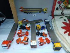 6 die cast flat bed trucks & 6 die cast trucks