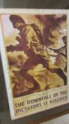 A world war two vintage reproduction poster 'The downfall of the dictators is assured' (N